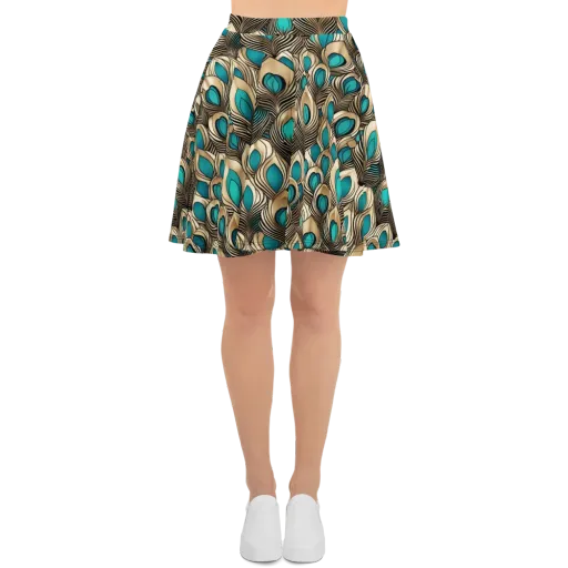 Gilded Feather on a Skater Skirt