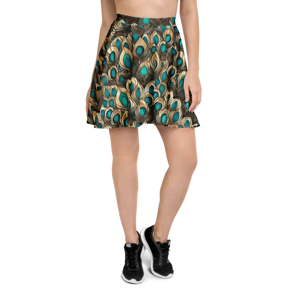 Gilded Feather on Skater Skirt — Front