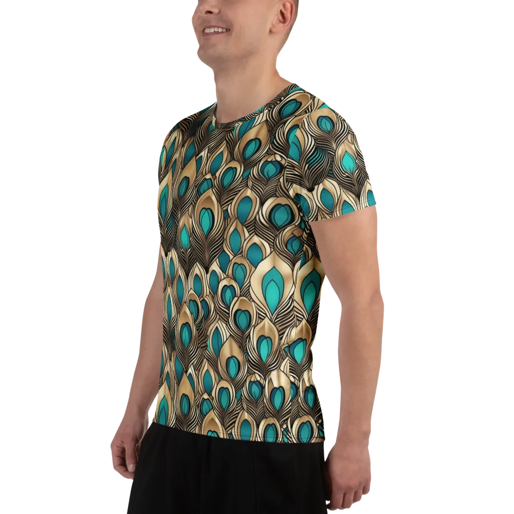 Gilded Feather on Men's Athletic T-Shirt — Left