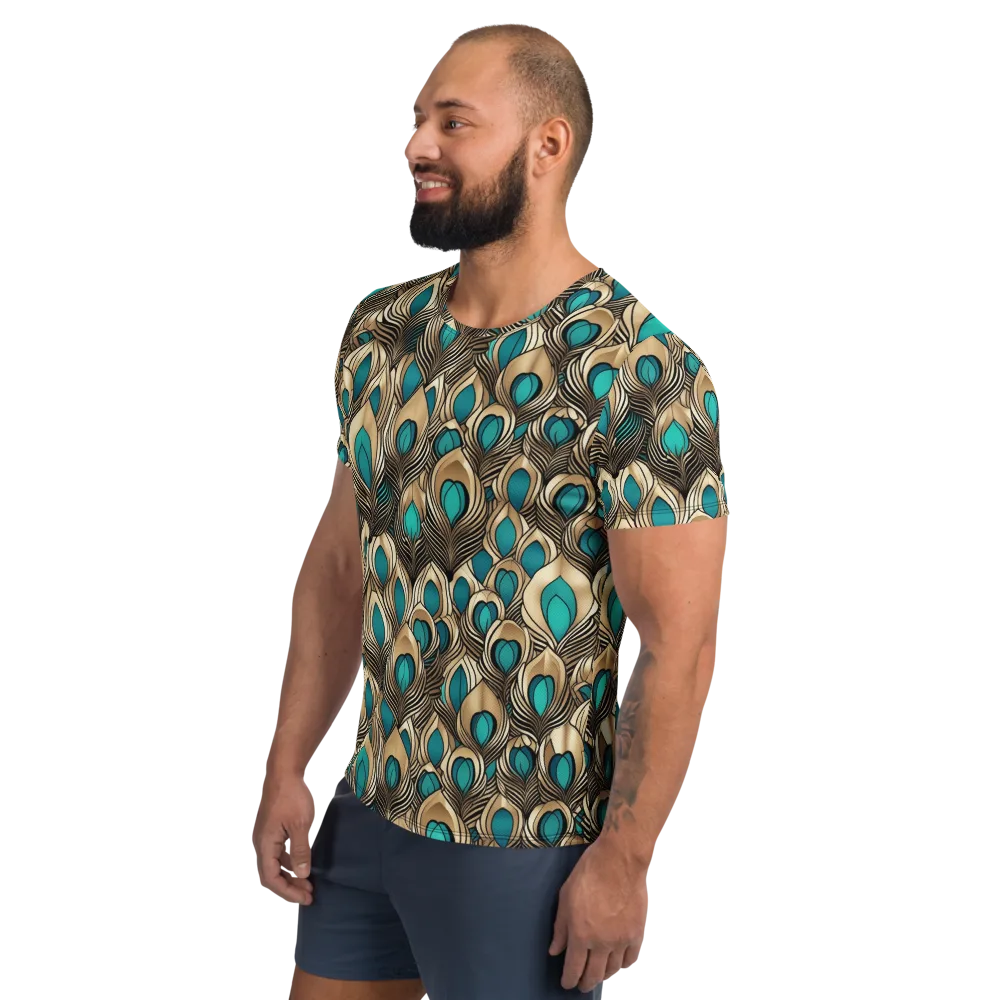 Gilded Feather on Men's Athletic T-Shirt — Left