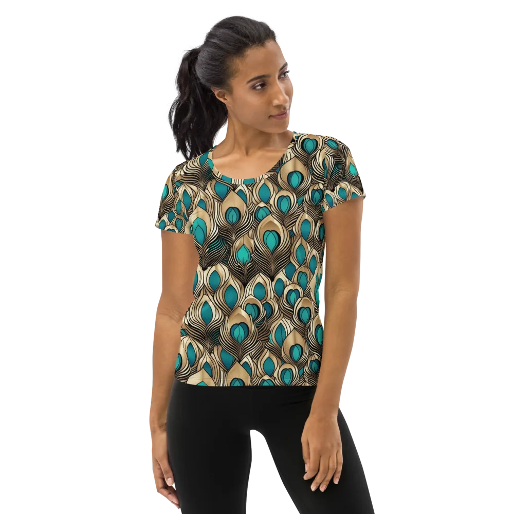 Gilded Feather on Women's Athletic T-Shirt — Front