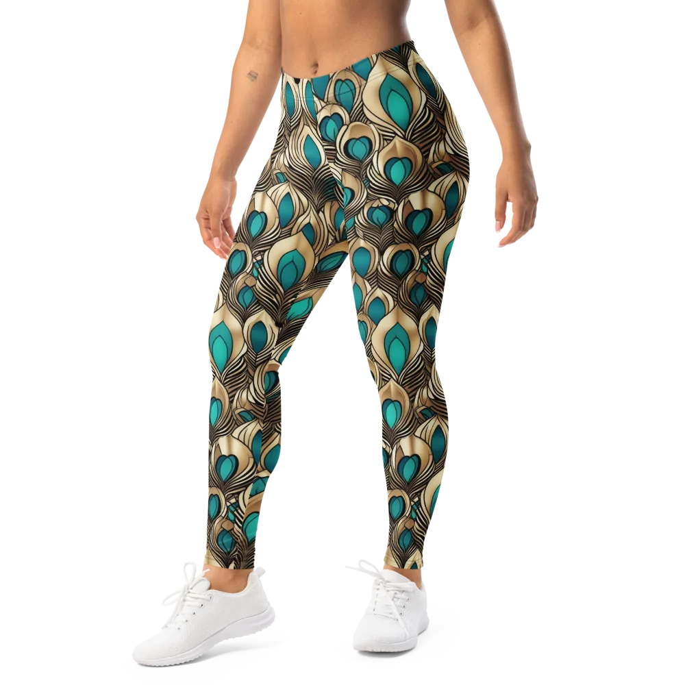 Gilded Feather on Leggings — Left Front