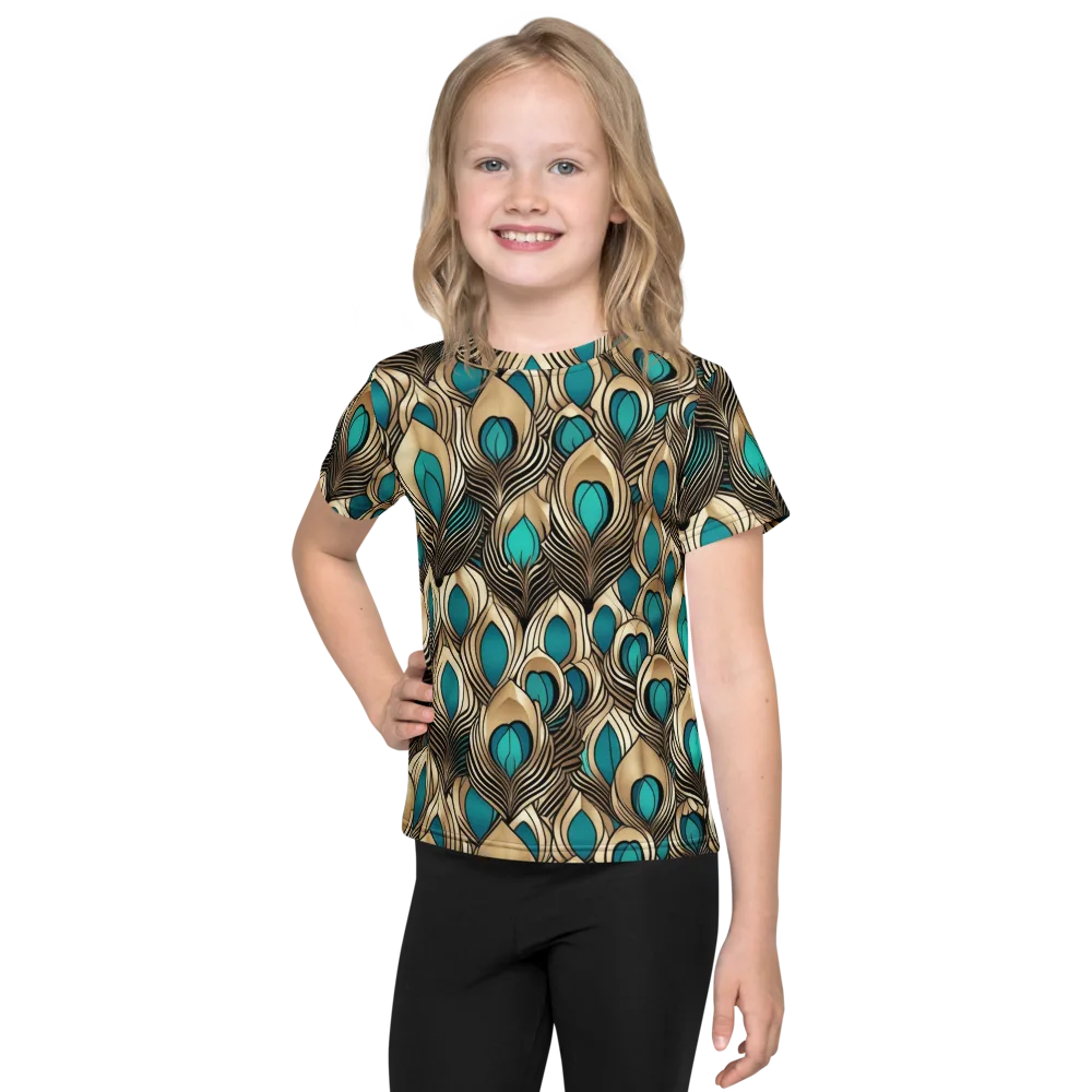 Gilded Feather on Kids Crew Neck T-Shirt — Front