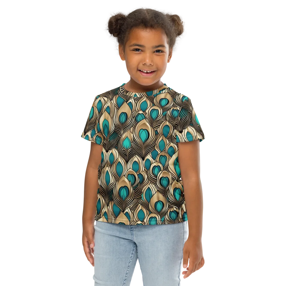 Gilded Feather on Kids Crew Neck T-Shirt — Front