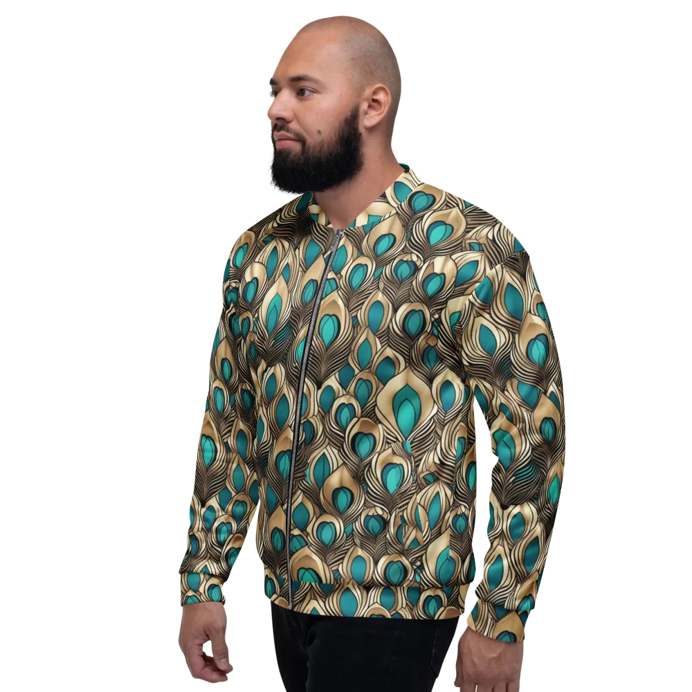 Gilded Feather on Bomber Jacket — Left