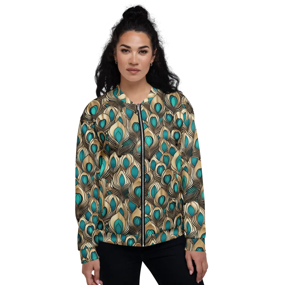 Gilded Feather on Bomber Jacket — Front