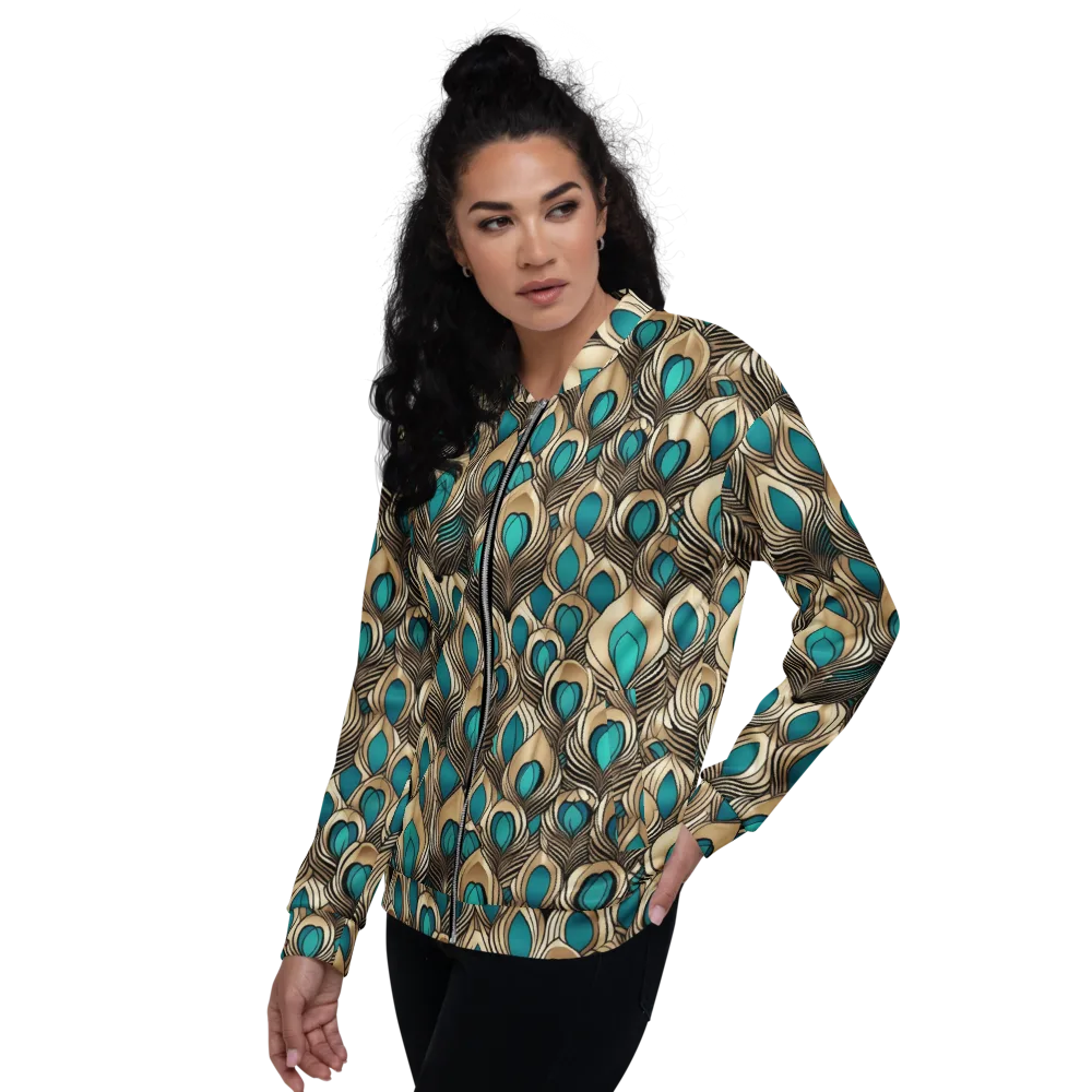 Gilded Feather on Bomber Jacket — Left