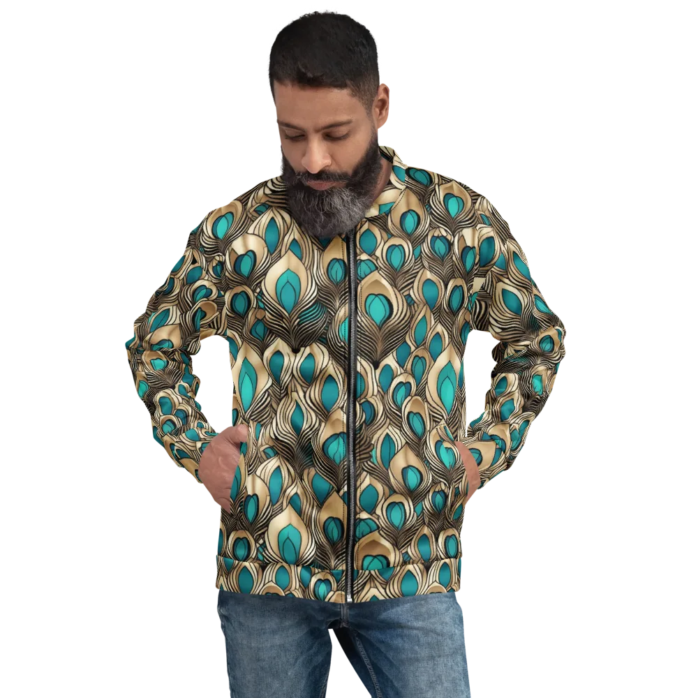 Gilded Feather on Bomber Jacket — Front