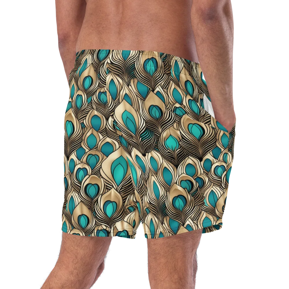 Gilded Feather on Swim Trunks — Right Back
