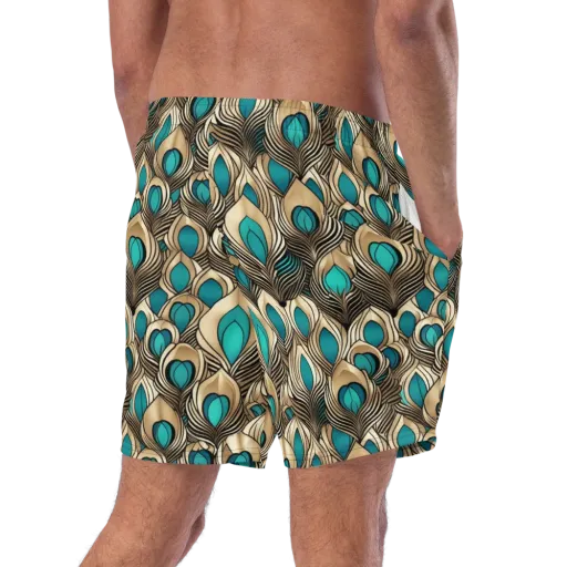 Gilded Feather on a Swim Trunks
