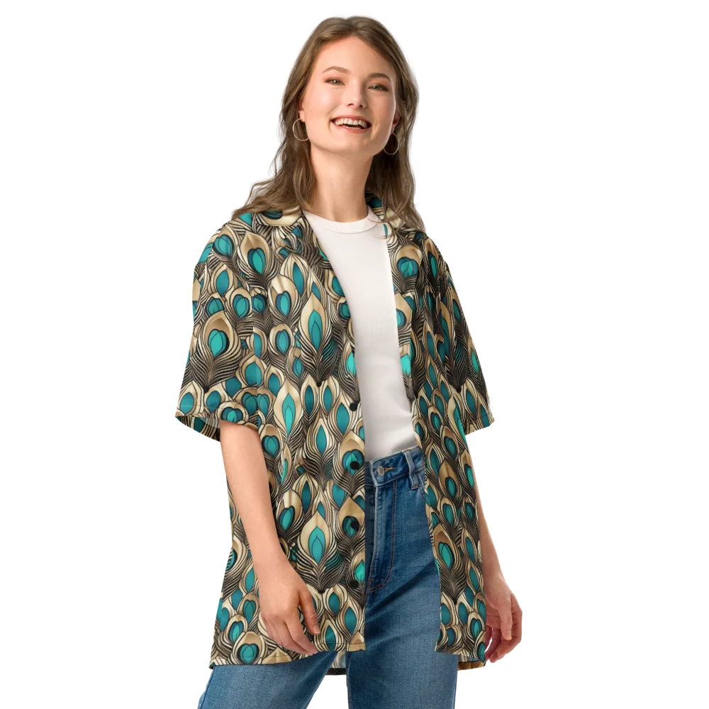 Gilded Feather on Button Shirt — Front
