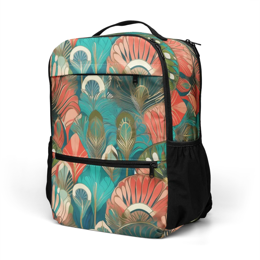 Tropical Deco on Utility Backpack — Left Front