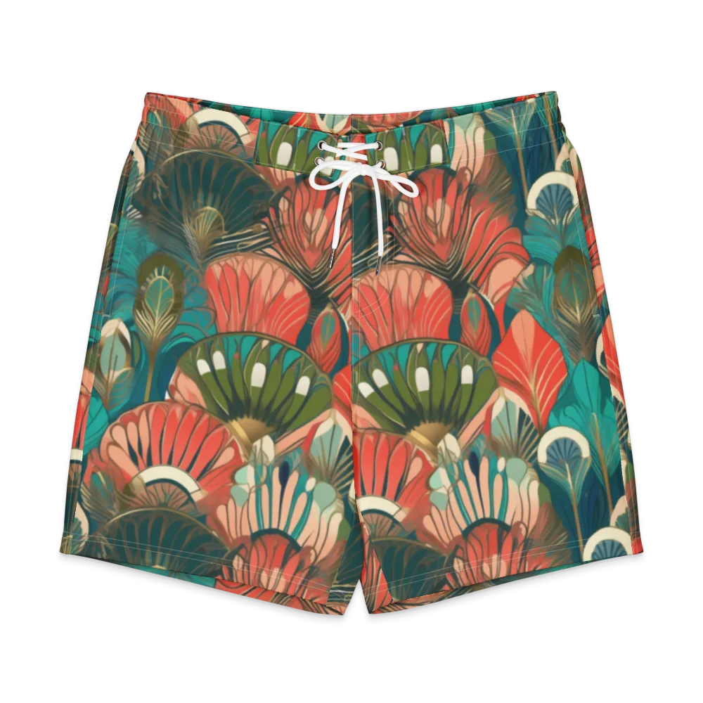 Tropical Deco on Men's Board Shorts — Front