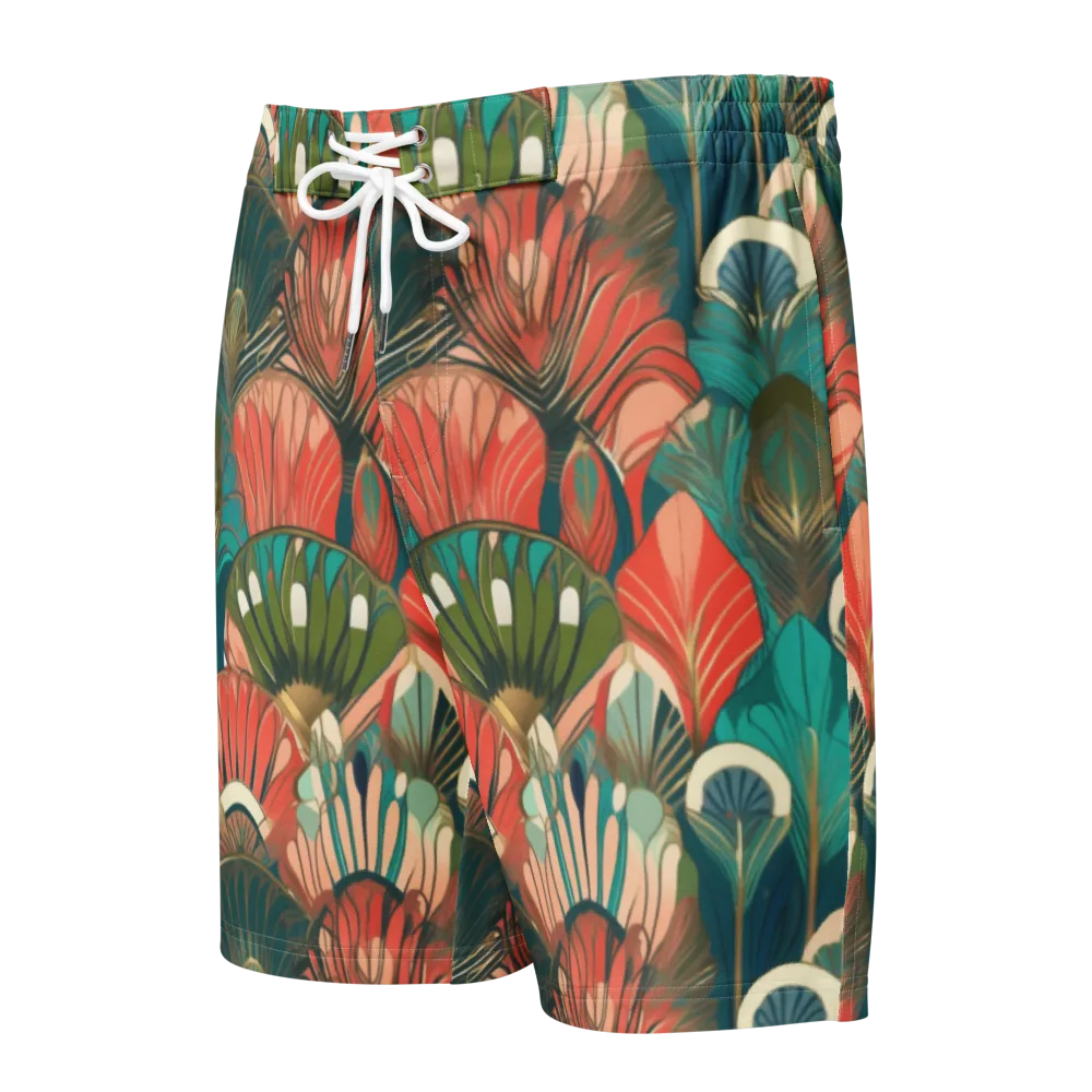 Tropical Deco on Men's Board Shorts — Front