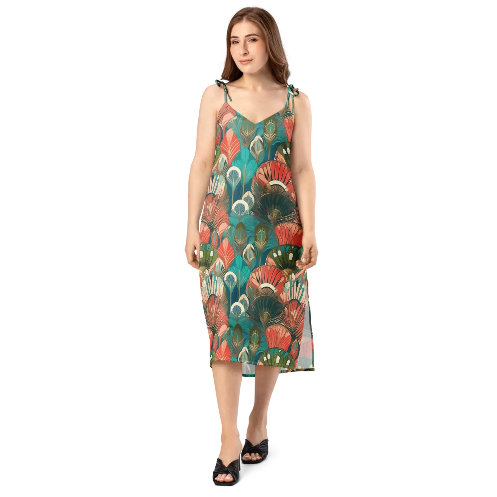 Tropical Deco on Slip Dress — Front