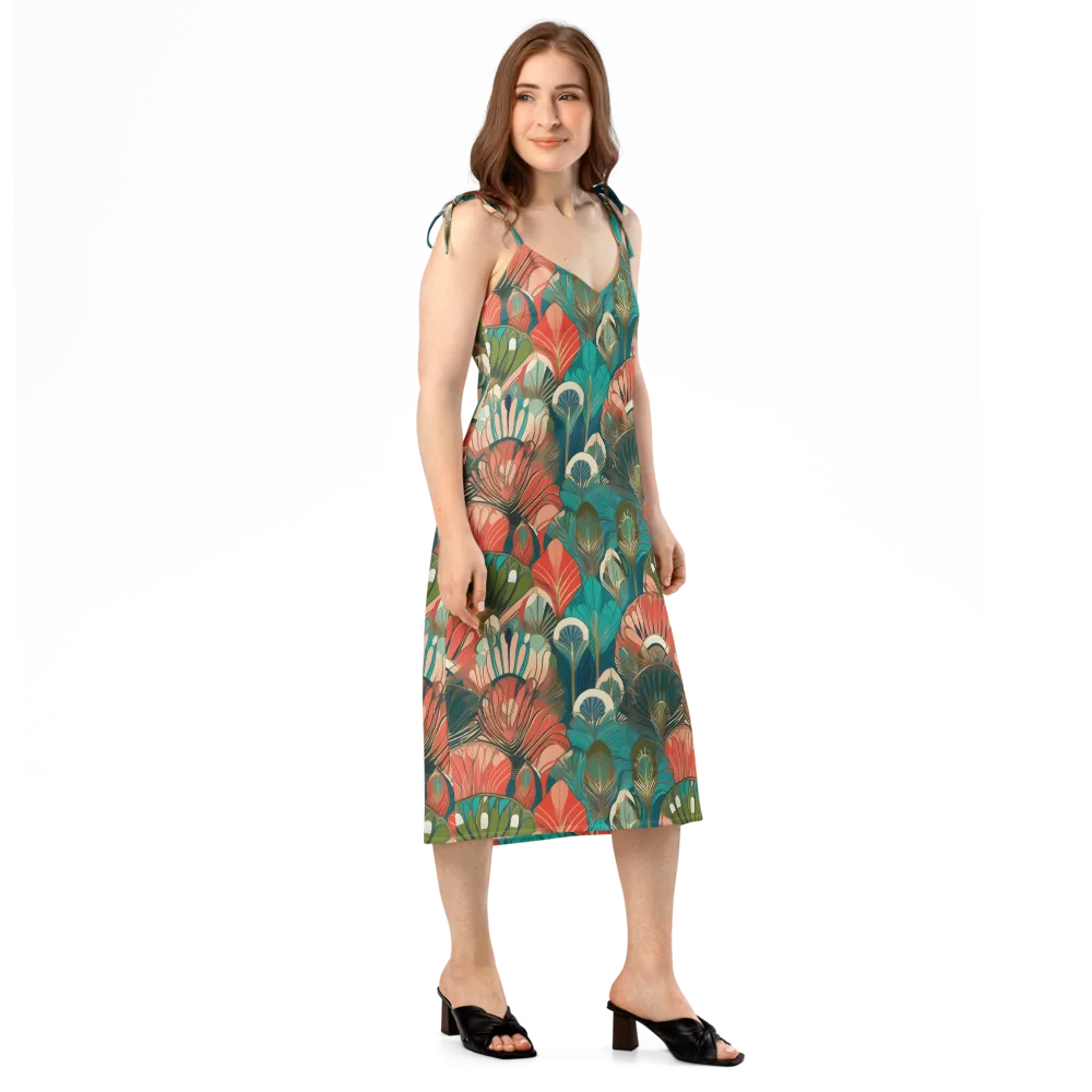 Tropical Deco on Slip Dress — Right Front