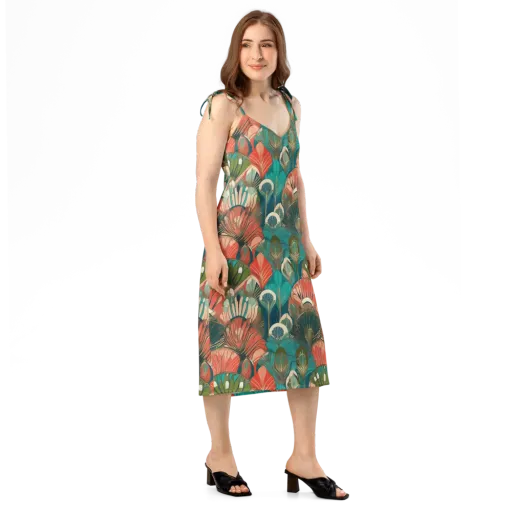 Tropical Deco on a Slip Dress