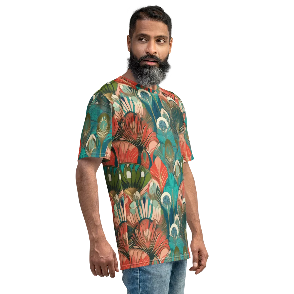 Tropical Deco on Men's Crew Neck T-Shirt — Right