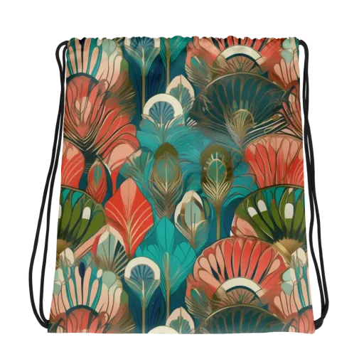 Tropical Deco on a Drawstring Bag