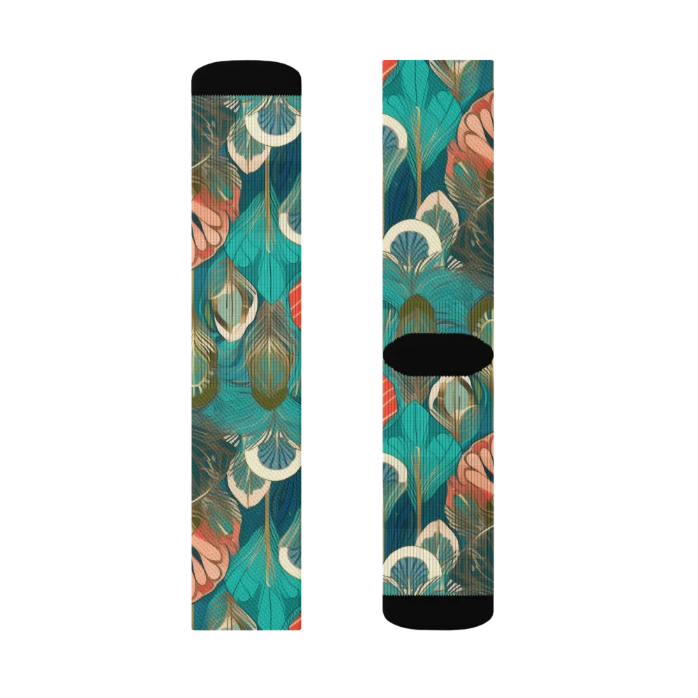 Tropical Deco on Socks — Left Sock
