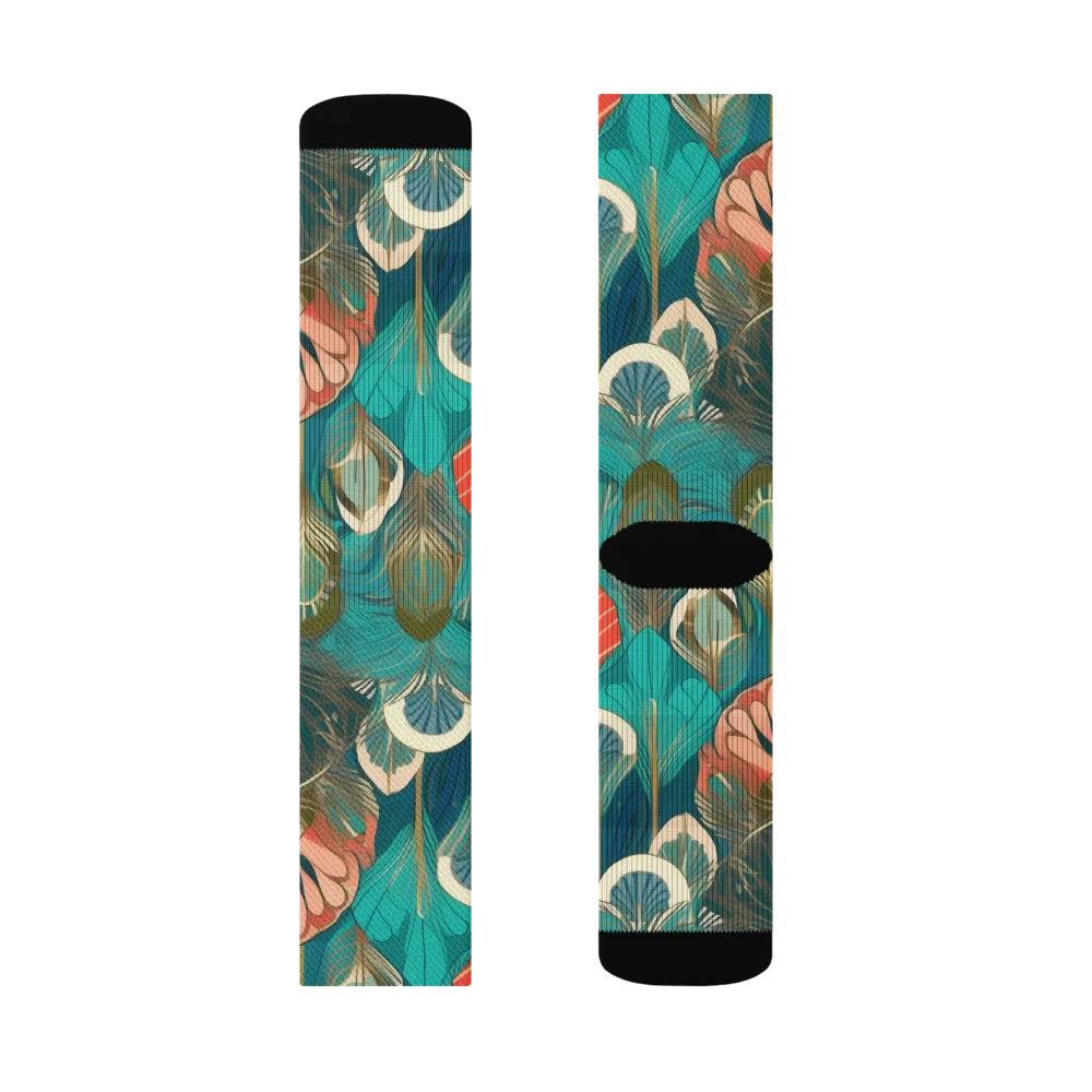 Tropical Deco on Socks — Right Sock