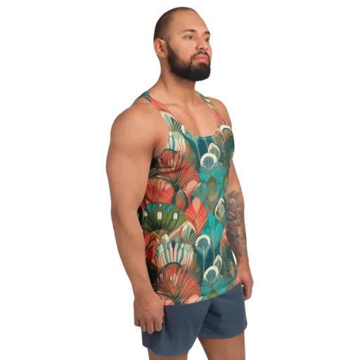 Tropical Deco on a Men's Tank Top