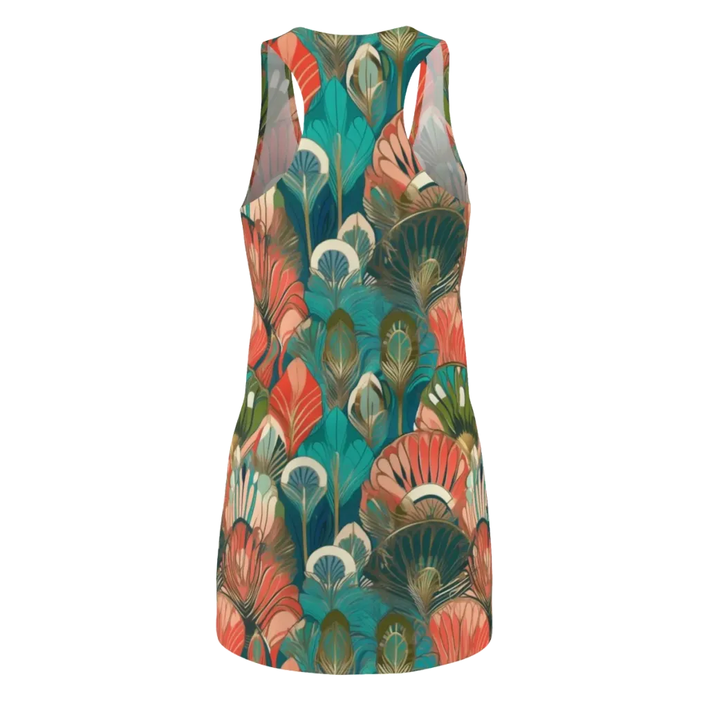 Tropical Deco on Racerback Dress — Back
