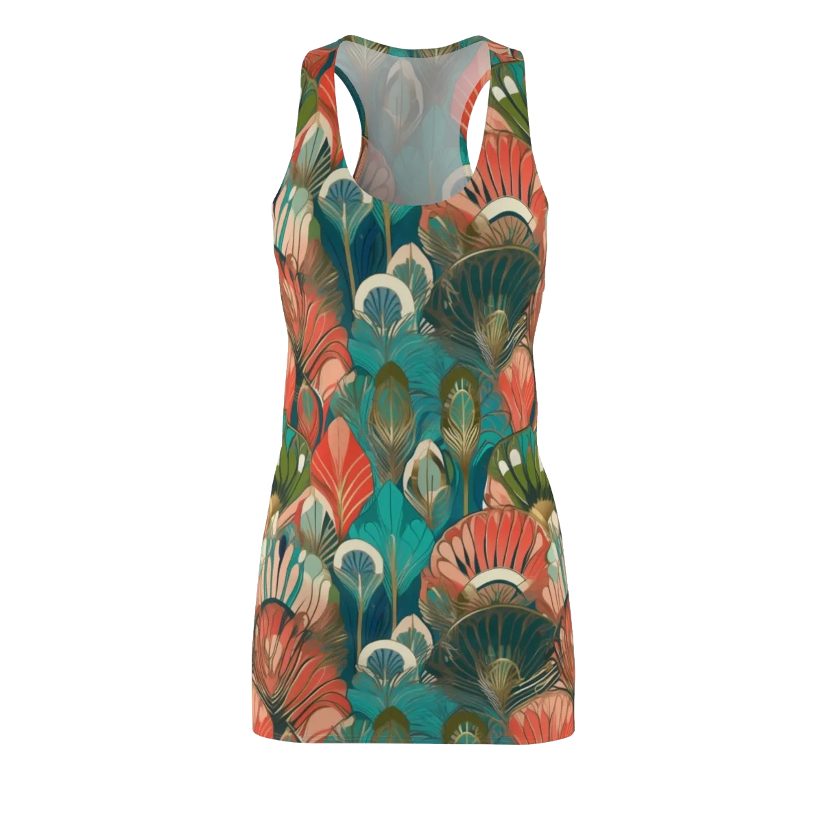 Tropical Deco on Racerback Dress — Front
