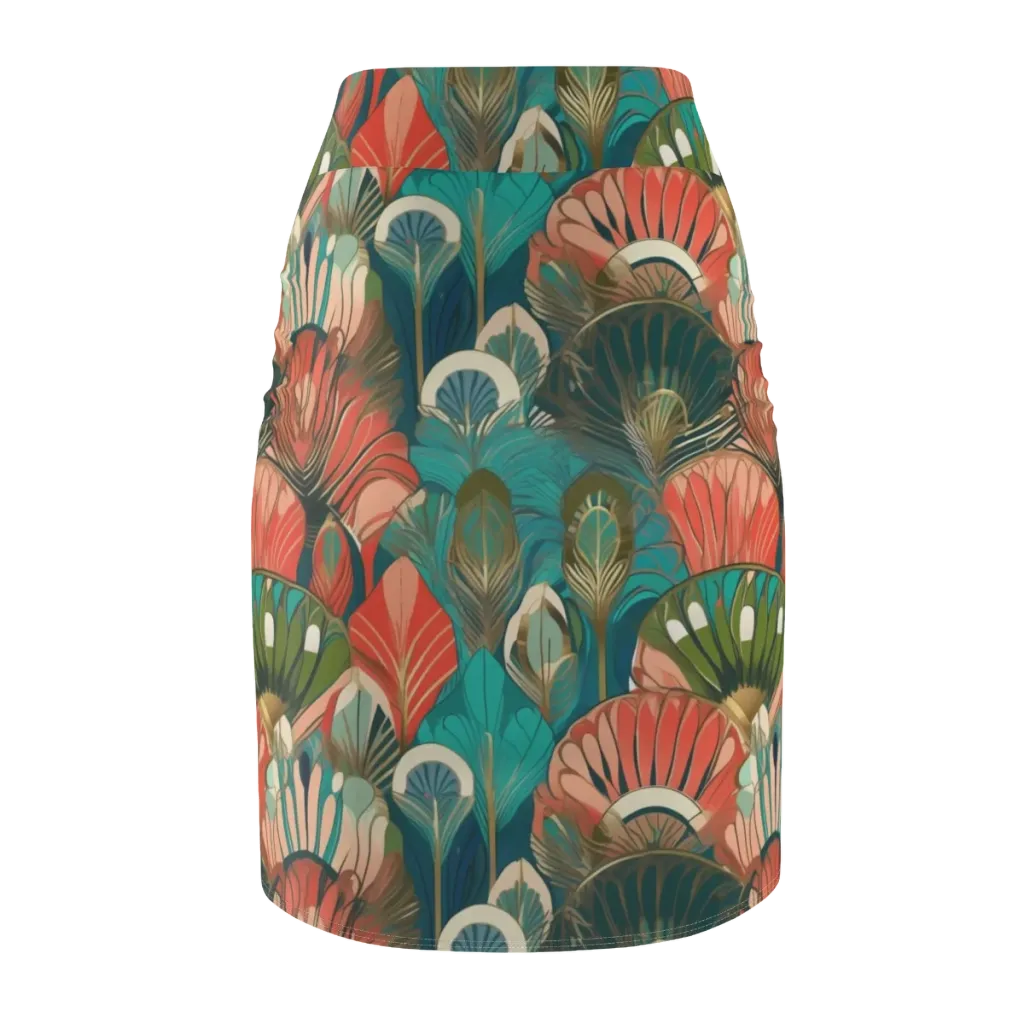 Tropical Deco on Pencil Skirt — Back
