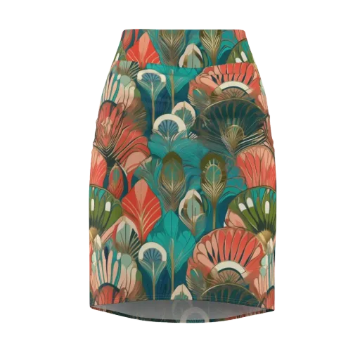 Tropical Deco on a Pencil Skirt