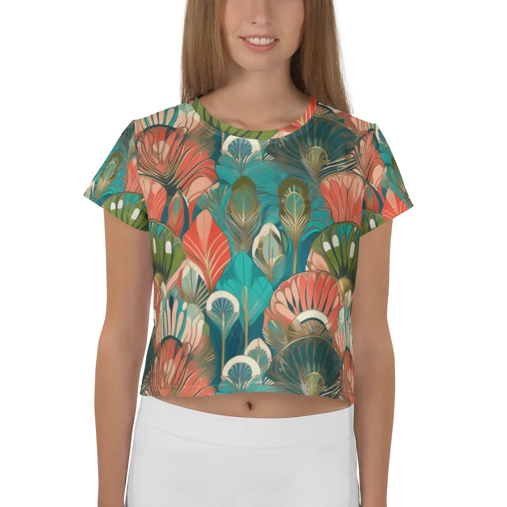 Tropical Deco on Crop Tee — Front
