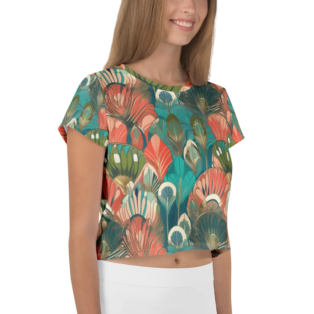 Tropical Deco on Crop Tee — Right