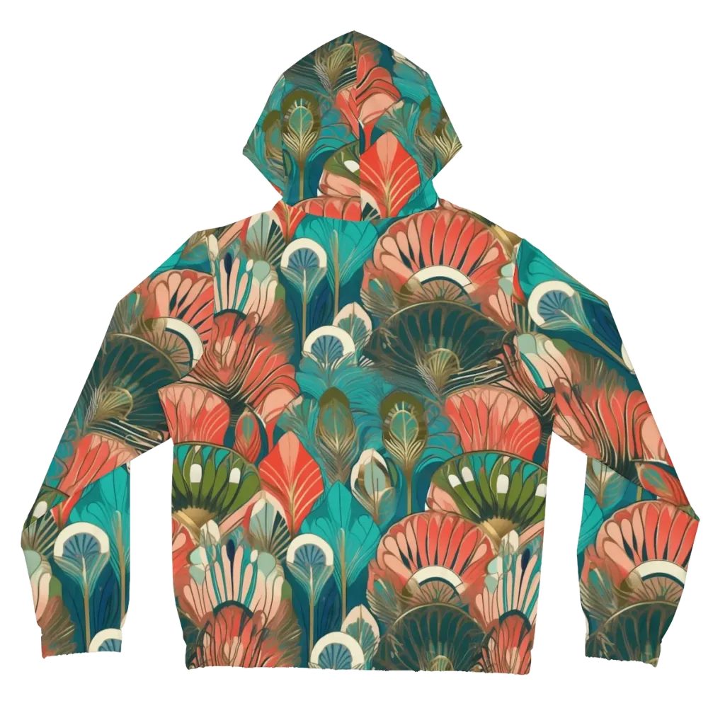 Tropical Deco on Women's Full-Zip Hoodie — Back