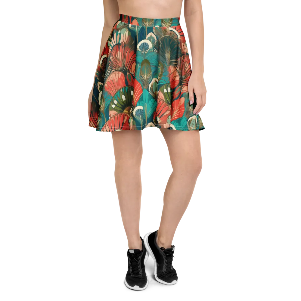 Tropical Deco on Skater Skirt — Front