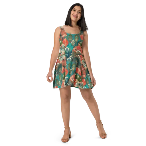 Tropical Deco on a Skater Dress