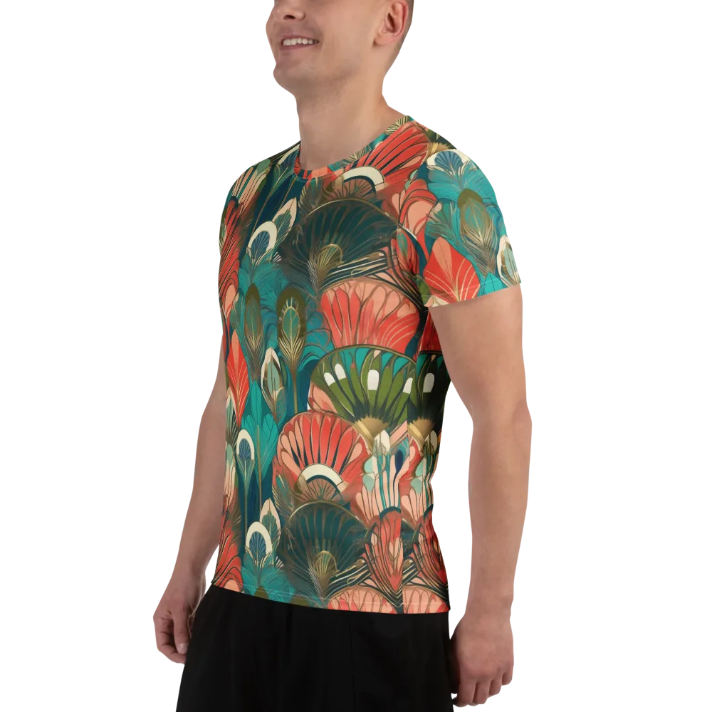 Tropical Deco on Men's Athletic T-Shirt — Left