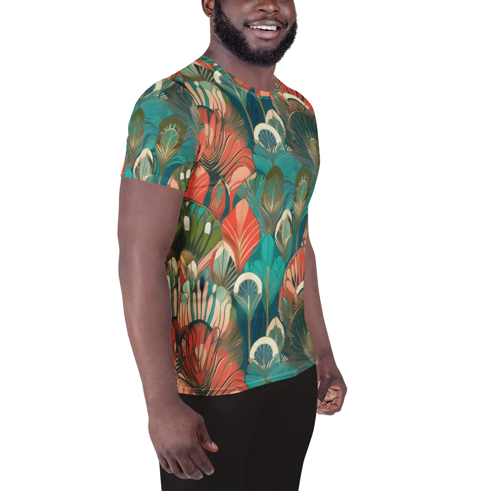 Tropical Deco on Men's Athletic T-Shirt — Right