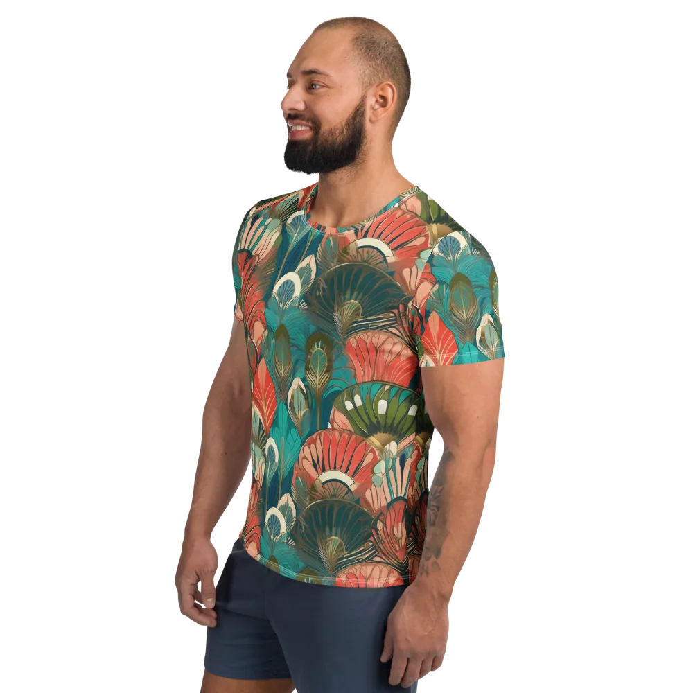 Tropical Deco on Men's Athletic T-Shirt — Left