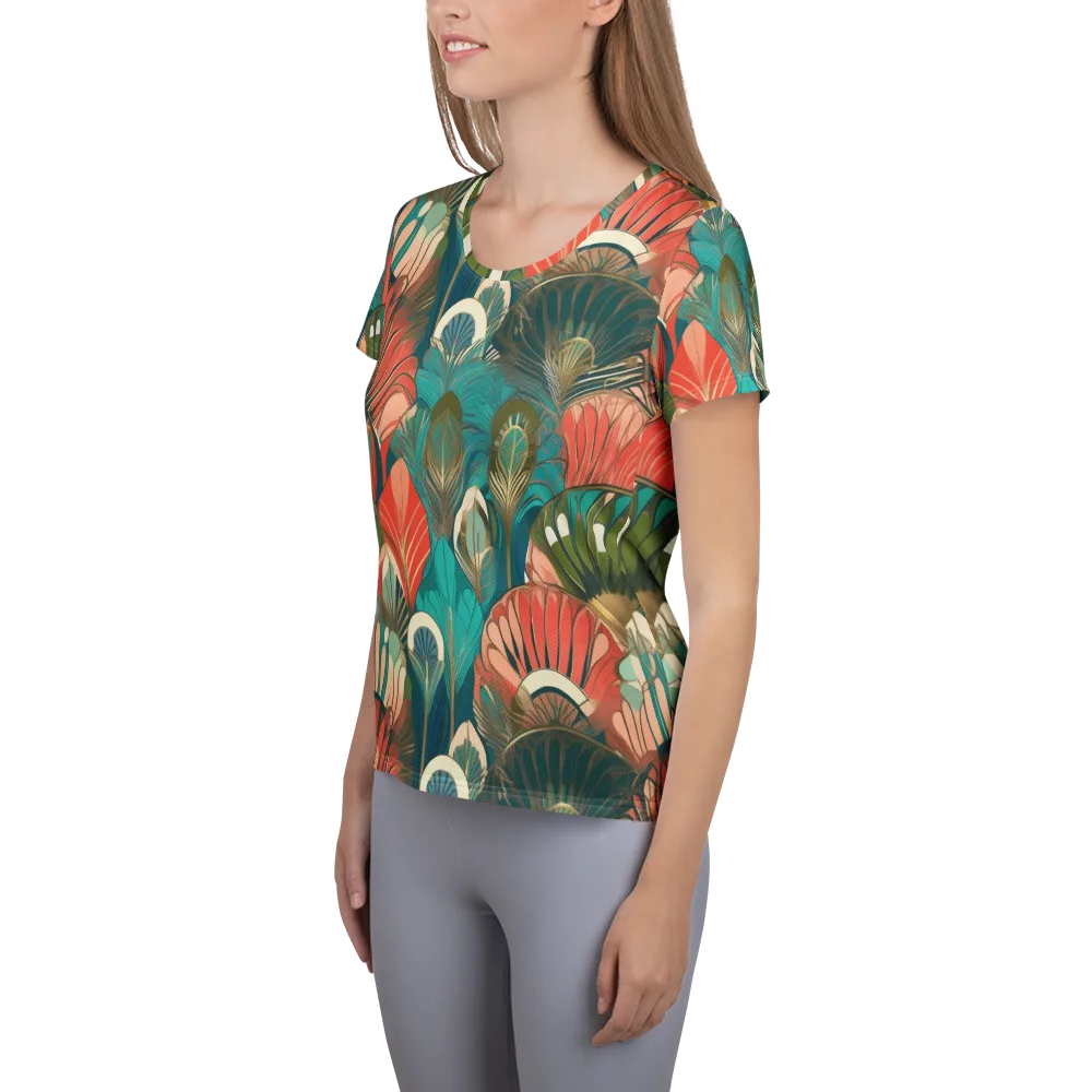 Tropical Deco on Women's Athletic T-Shirt — Left
