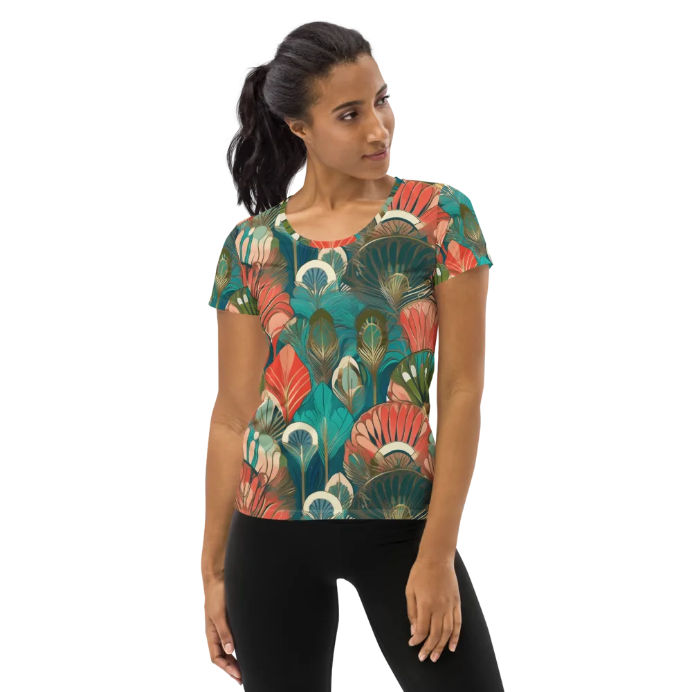 Tropical Deco on Women's Athletic T-Shirt — Front