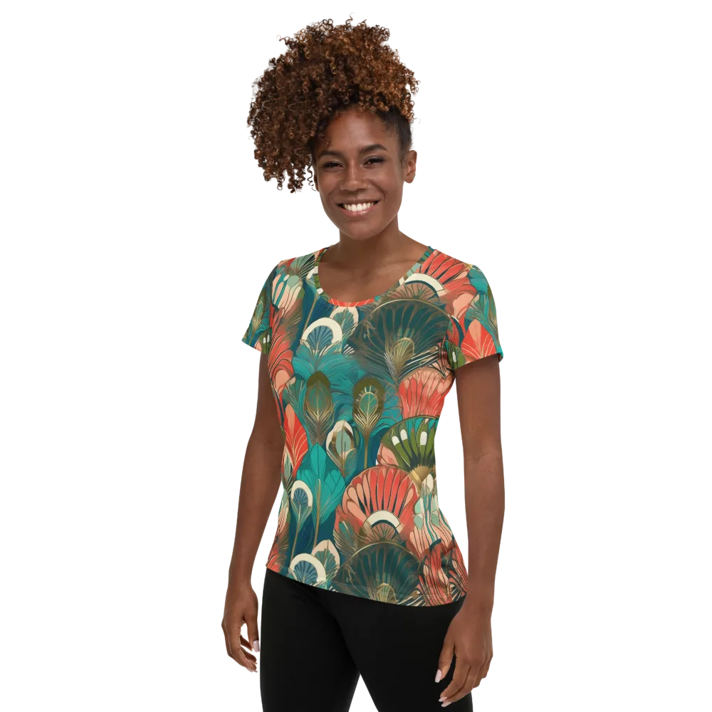 Tropical Deco on Women's Athletic T-Shirt — Left