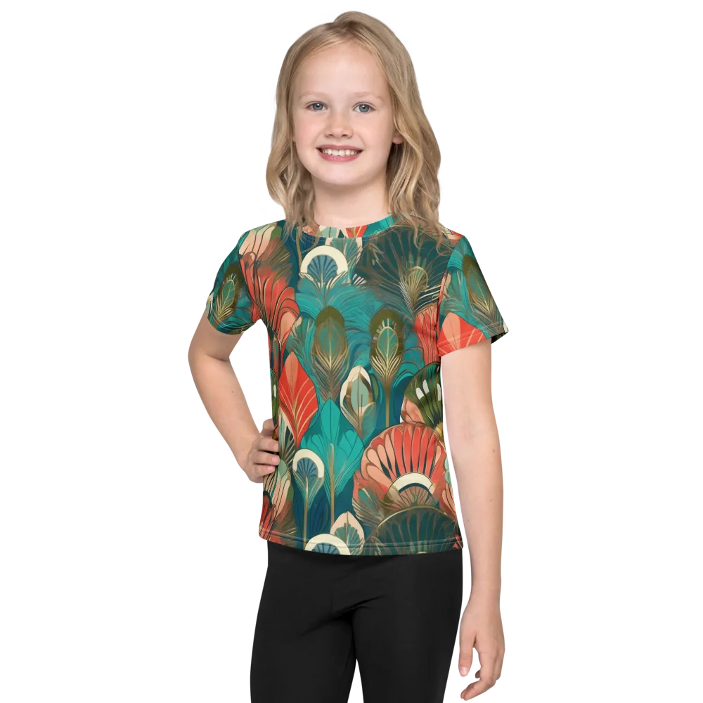 Tropical Deco on Kids Crew Neck T-Shirt — Front