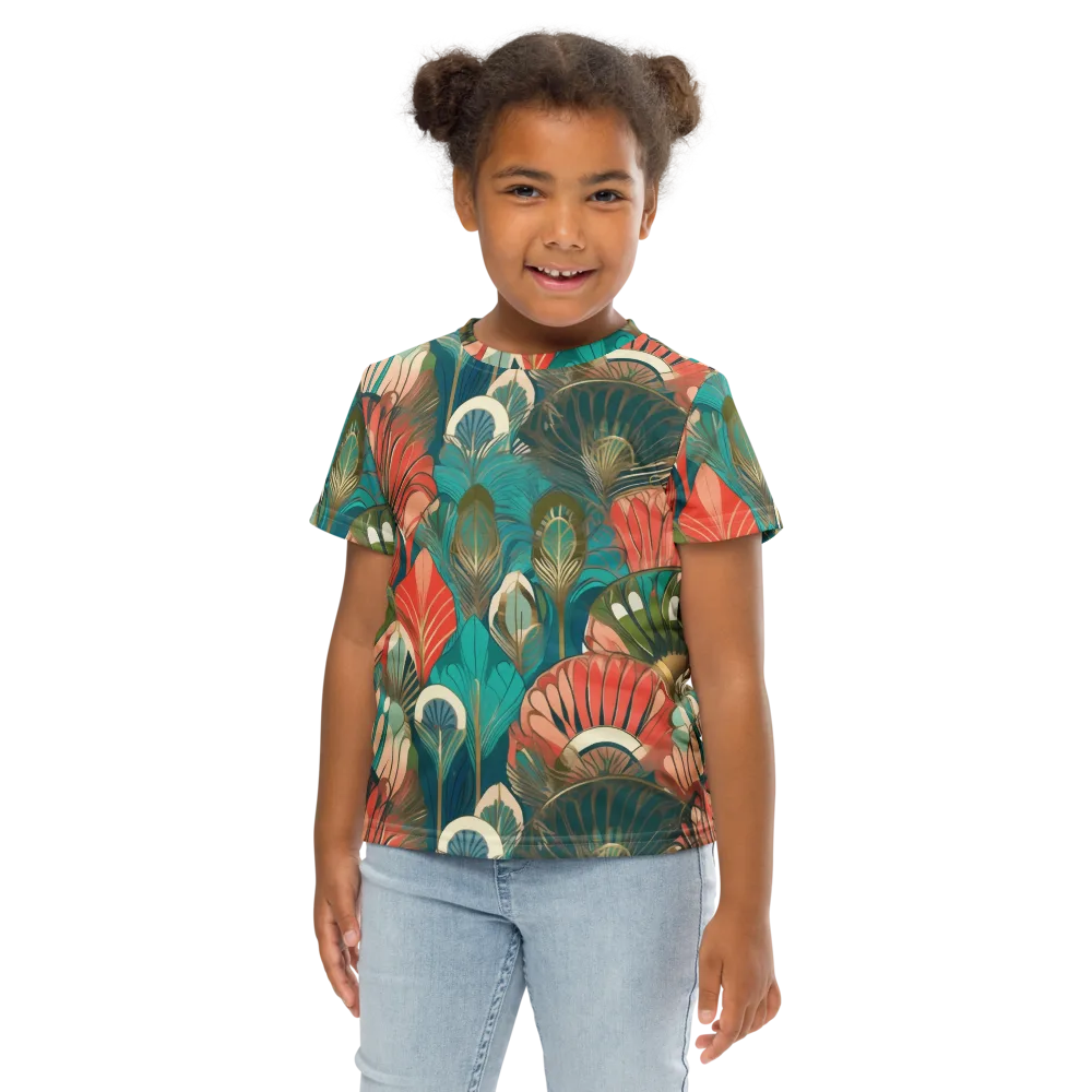 Tropical Deco on Kids Crew Neck T-Shirt — Front