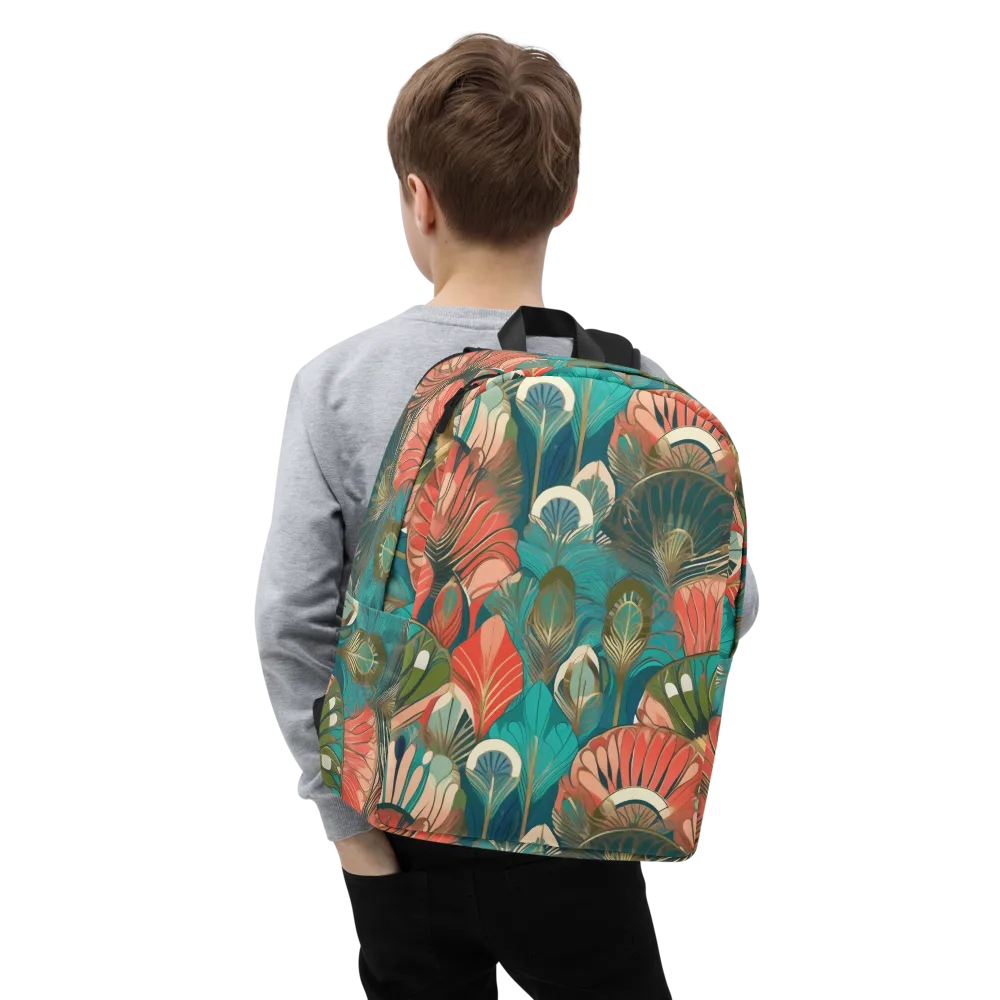 Tropical Deco on Minimalist Backpack — Zoomed-in