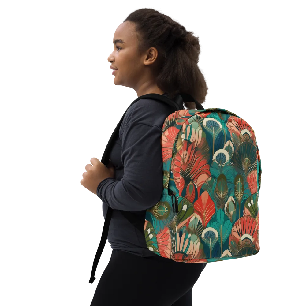 Tropical Deco on Minimalist Backpack — Right Front