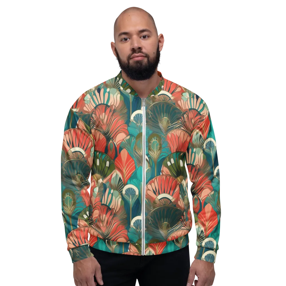 Tropical Deco on Bomber Jacket — Front