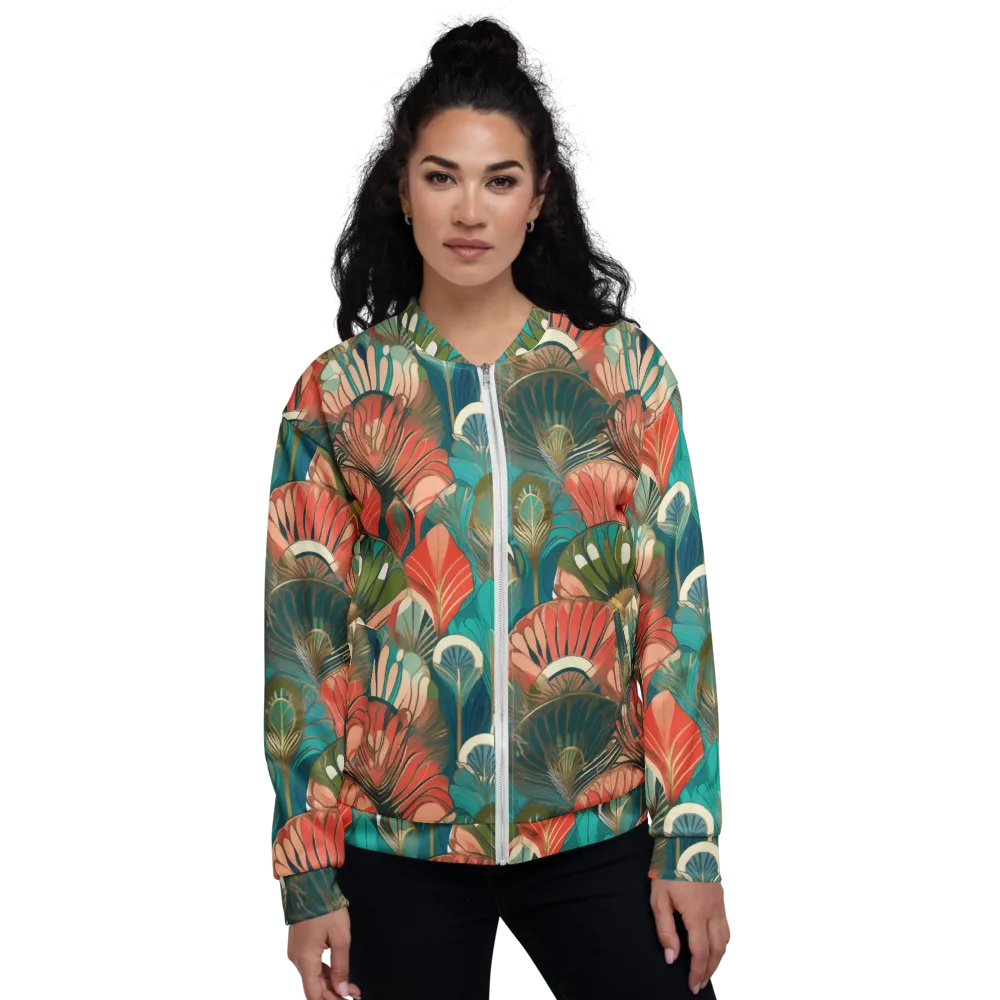 Tropical Deco on Bomber Jacket — Front