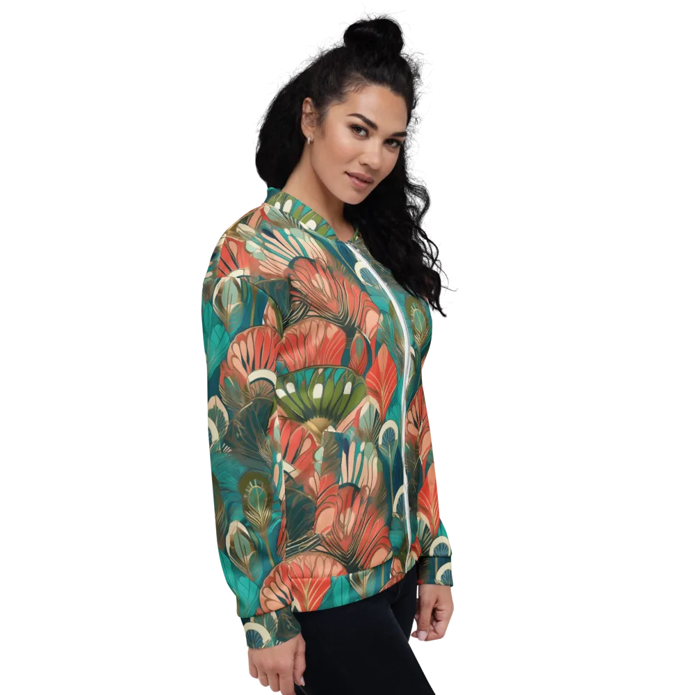 Tropical Deco on Bomber Jacket — Right