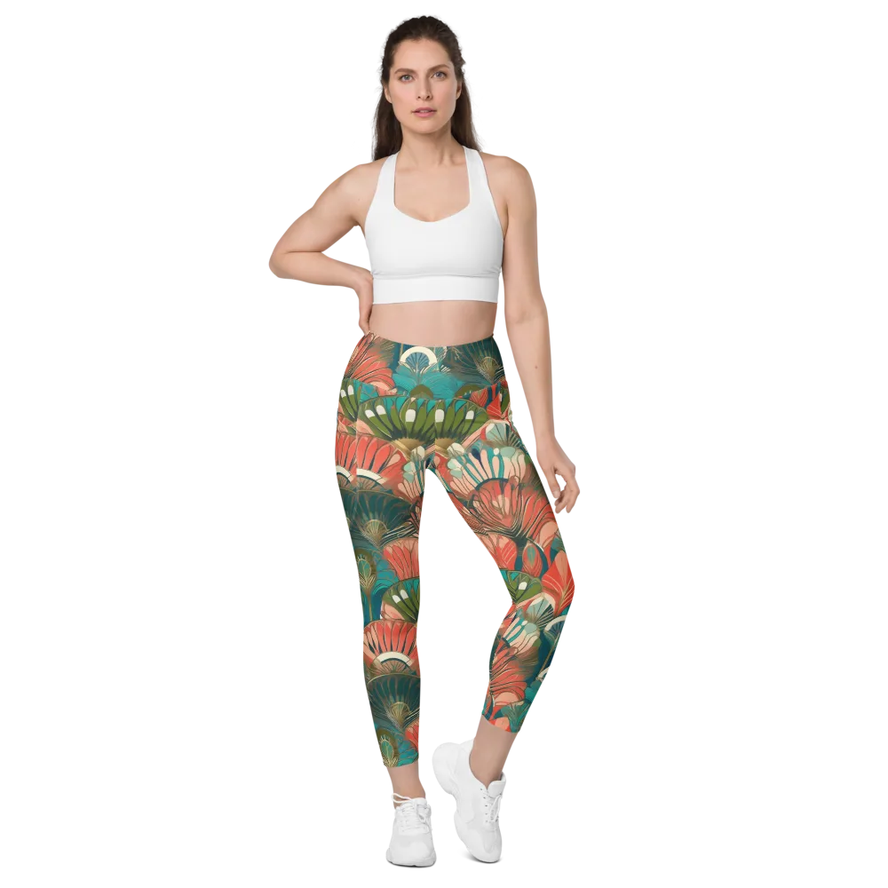 Tropical Deco on Leggings with Pockets — Front