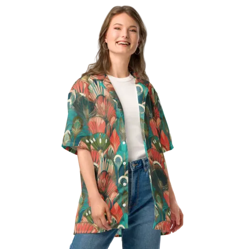 Tropical Deco on a Button Shirt